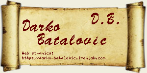 Darko Batalović vizit kartica